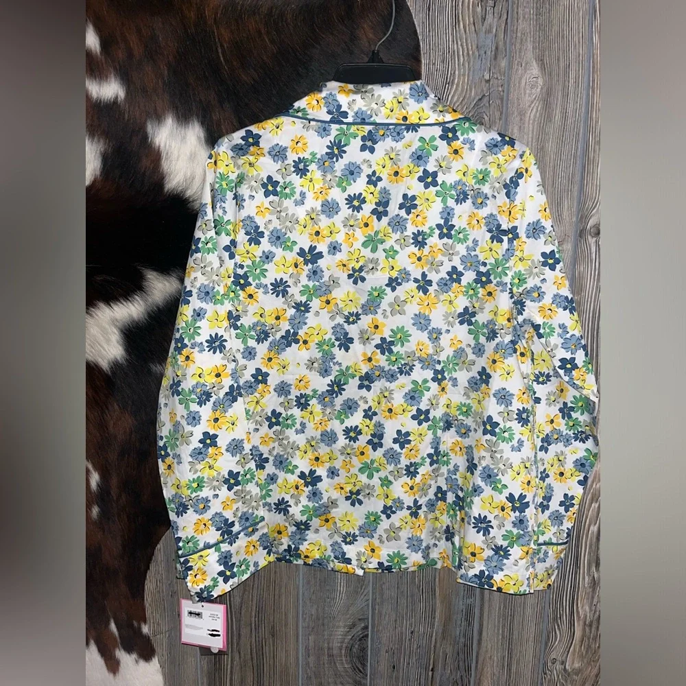 Kate Spade size XS new with tags floral print long sleeve button up pajama top - Picture 8 of 10